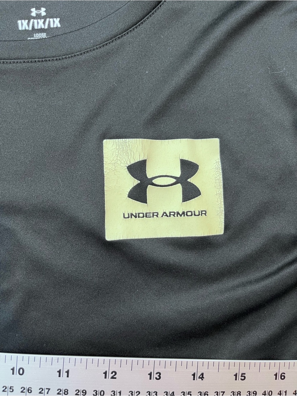 Under Armour HeatGear Black Graphic Athletic T-Shirt Women’s 1X Loose Fit - Picture 4 of 6